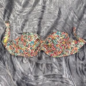 Xhilaration floral bandeau bathing suit top